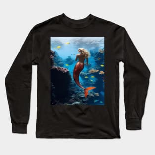 A mermaid and the aquatic world Long Sleeve T-Shirt